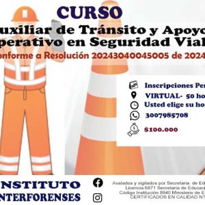 CURSO AUXILIAR TRÁNSITO Y APOYO OPERATIVO EN SEGURIDAD VIAL